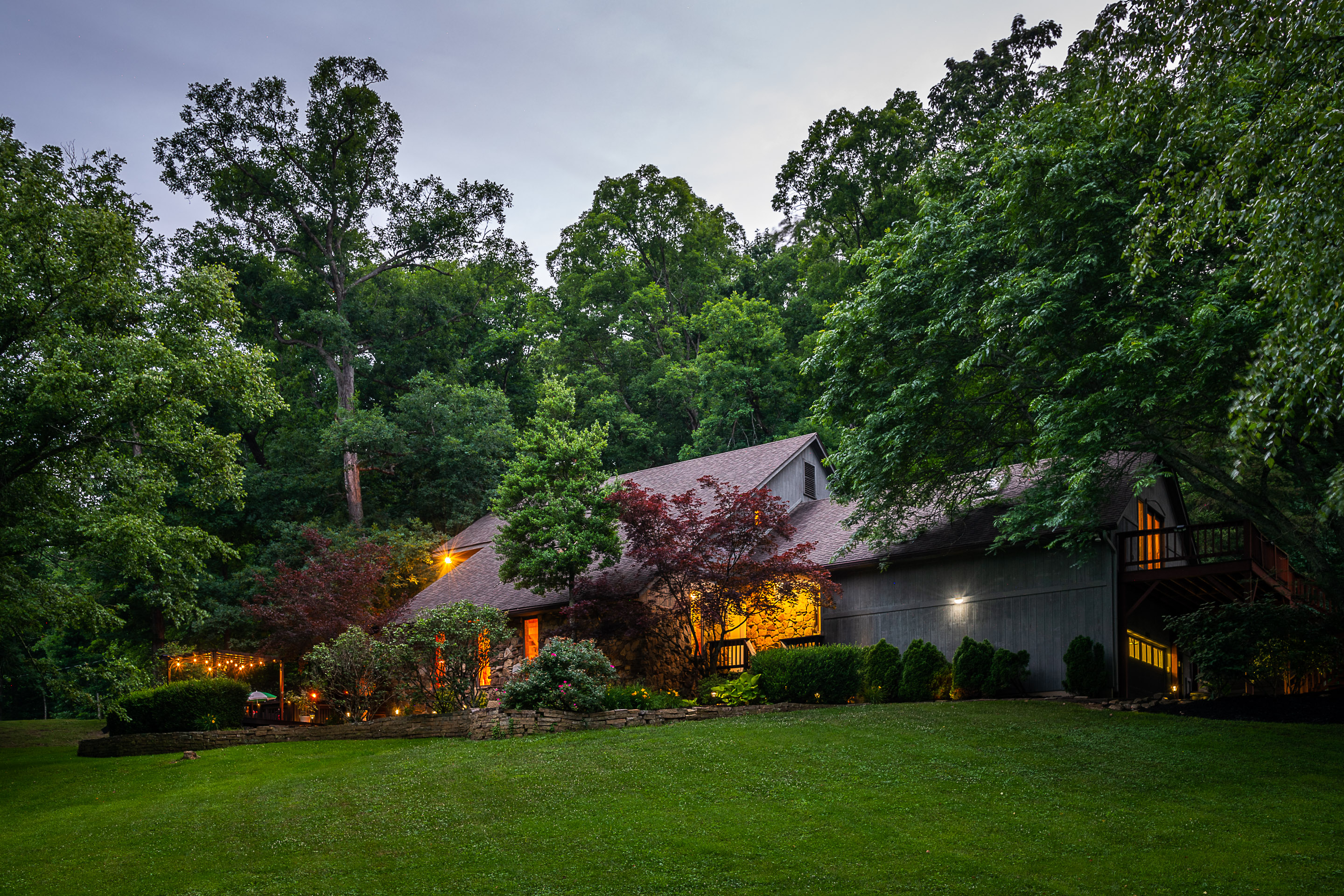Southern Indiana home at dusk