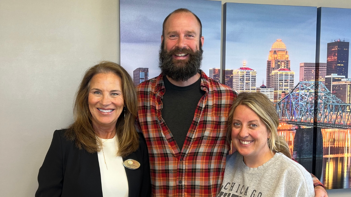 Linda with clients