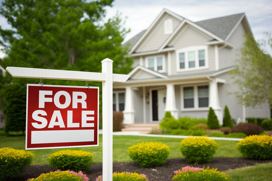 For sale sign in front of home